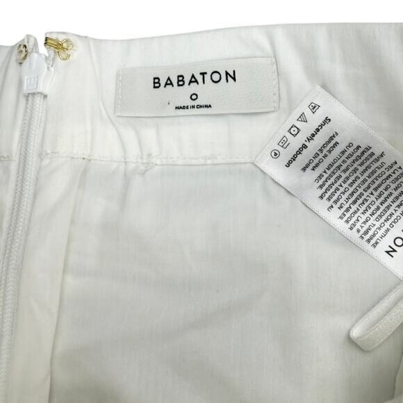 NWT BABATON Aritzia Presto High Rise Ruched Mini Skirt Sz 0 White - Picture 5 of 6